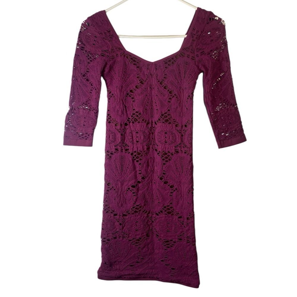 Long Sleeve Lace Dress in Hot Pink! Valentine’s Day - Picture 5 of 5